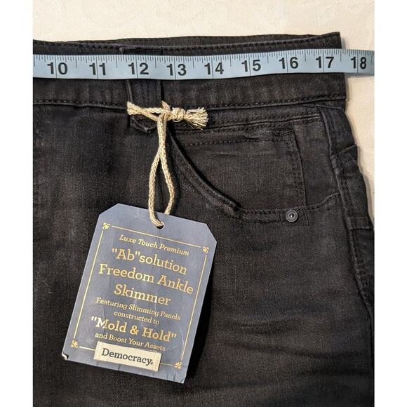 NEW Democracy Ab Technology Skinny Jeans Plus Size 16W Washed Out Black Ankle - Picture 7 of 10